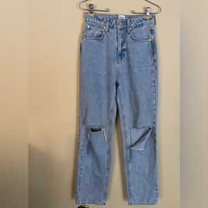 Princess Polly Light Blue Ripped High Rise Boyfriend Jeans